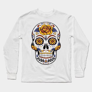 Mexican Candy Skull Long Sleeve T-Shirt